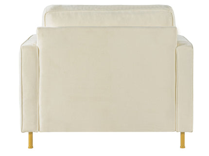 Accent Chair Upholstered Single Sofa With Square Arms, Sewn Pillow Back For Living Room