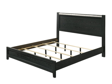 Contemporary Panel Bed With Accents