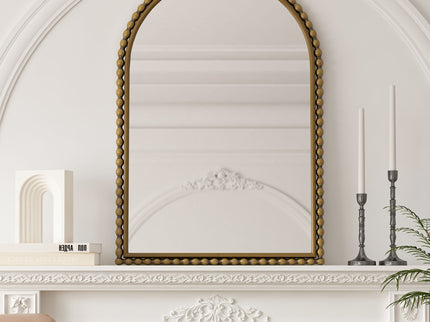 Vintage Iron Art Arch Mirror, Wall Hanging Or Table Display