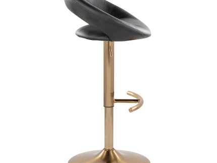 Posh - Contemporary / Glam Adjustable Barstool With Swivel With Rounded T Footrest (Set of 2)