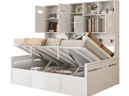 Daybed With All-In-One Cabinet And Shelf
