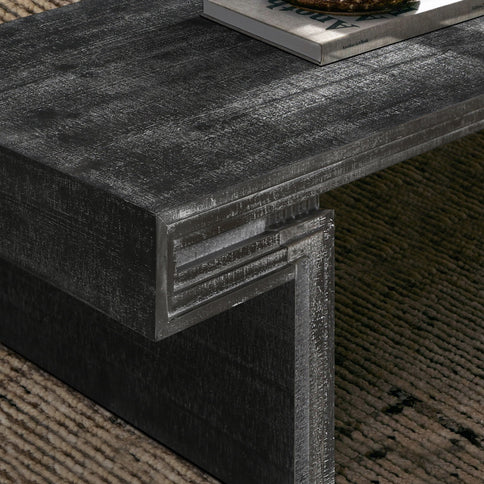 American Vintage Industrial Coffee Table, Double Tier Design