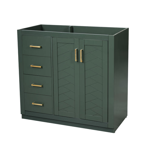 Retro Style Bathroom Vanity, 3 Drawers & Soft Closing Doors