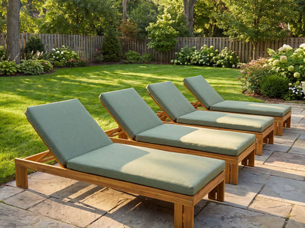 Outdoor Chaise Lounge With 5 Position Adjustable Backrest