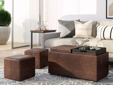 Avalon - 5 Piece Storage Ottoman, Contemporary