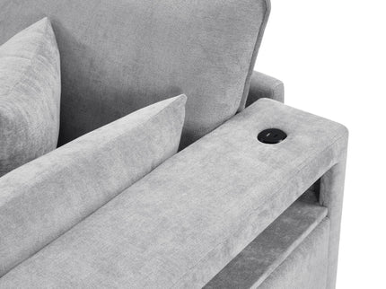 Modern Sectional Sofa U-Shaped With Movable Ottoman Storage Armrests And USB Ports