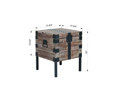 Trunk Table And Side Table With Large Storage Dress Up Your Liviing Room (Set of 3) - Antique Gray