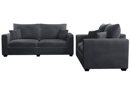 2 Piece Contemporary Style Sofa Set With Matching Pillows