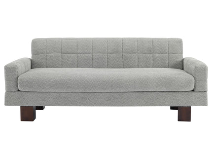 Modern Loveseat Sofa, 2 Seater With Square Arms For Living Room
