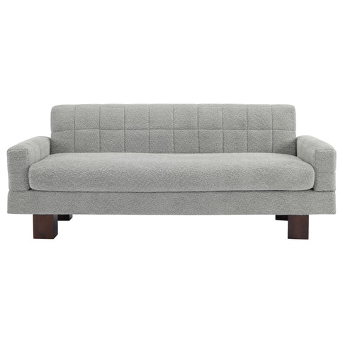 Modern Loveseat Sofa, 2 Seater With Square Arms For Living Room