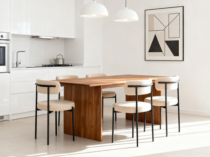 Medieval - Curved Back Kitchen Dining Chairs (Set of 4) - Beige