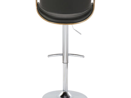 Symphony - Mid Century Modern Adjustable Barstool With Swivel & Rounded T Footrest (Set of 2)