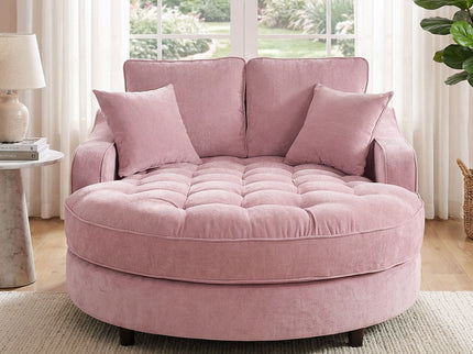 Modern Chaise Lounge Upholstered Sofa Couch With Tufted Seat And Detachable Pillows For Living Room