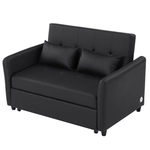 Convertible Sleeper Sofa Bed With 3 USB Ports