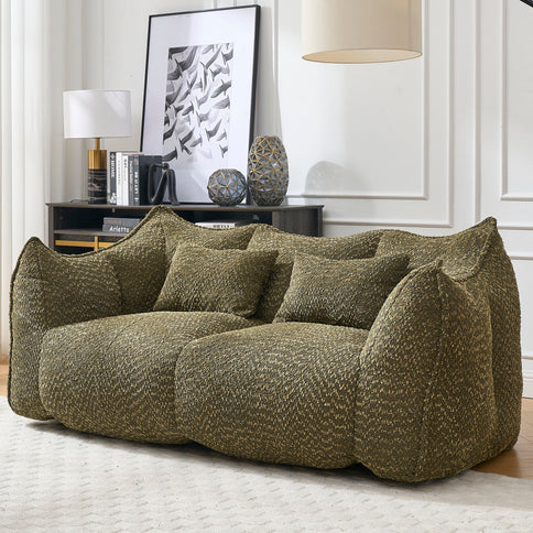 Comfortable Dual Beanbag Chair With High Resilience Foam Core For 2 People