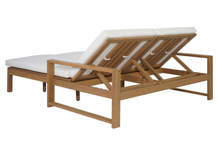 Outdoor Double Lounge Chair With 5 Position Adjustable Backrest