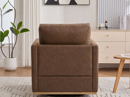Modern Upholstered Square Swivel Accent Chair With 360 Degree Rotation