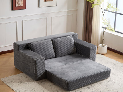Comfortable Deep Seat Loveseat Sofa Bed, Reversible Cushion With Pillows