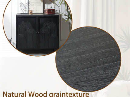 2 Door Accent Cabinet Storage Cabinet With Adjustable Shelf - Black