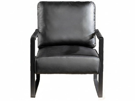 Classic Mid Century Modern Accent Chair With Durable Square Metal Frame, Armchair