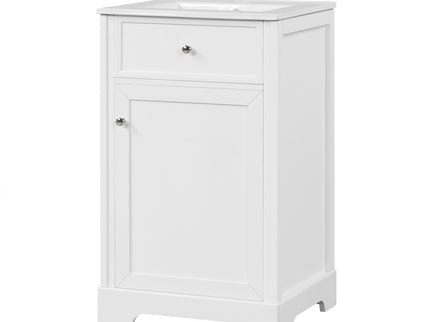20" Bathroom Vanity With Sink, Soft Closing Cabinet Door, Adjustable Shelf & Storage Rack - White