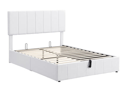 Elegant Upholstered Platform Bed With Hydraulic Storage System