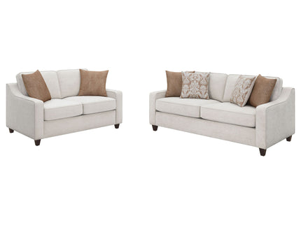 Mahaffey - 2 Piece Track Arm Living Room Set - Beige