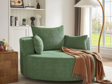 360° Swivel Accent Barrel Chair With 3 Removable Pillows For Living Room