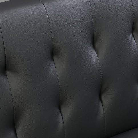 Contemporary Wood Frame Sofa Bed With Stainless Legs - Black
