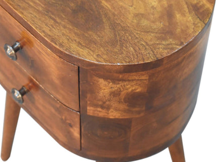 Mini Rounded Nightstand - Chestnut
