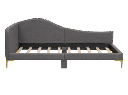 Upholstered Daybed With Headboard And Armrest, Support Legs