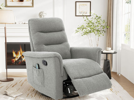 Manual Recliner Chair With 8 Point Massage And Swivel Function