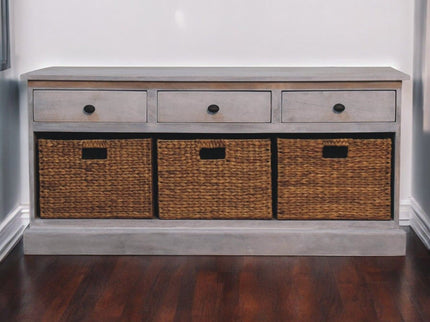 Basket Storage Cabinet - Gray Ash