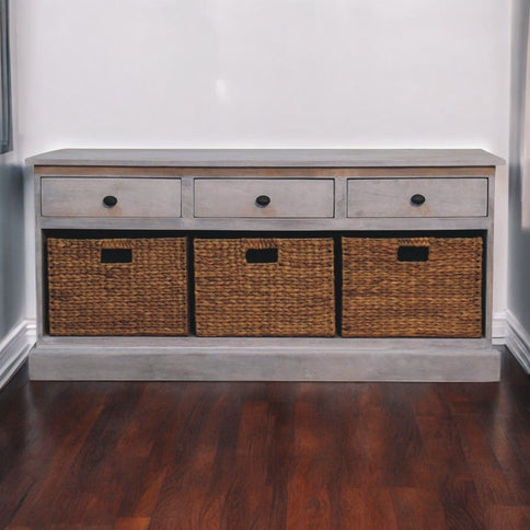 Basket Storage Cabinet - Gray Ash