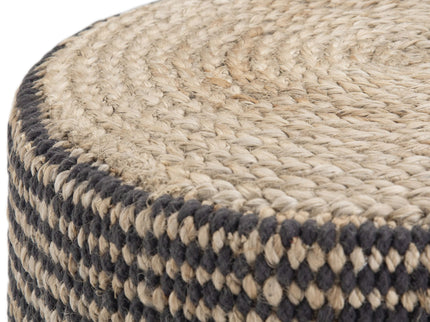 Larissa - Handcrafted Round Braided Pouf