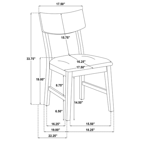Jackie - 5 Piece Dining Set With Drop Leaf Table And Side Chairs - Dark Coffee