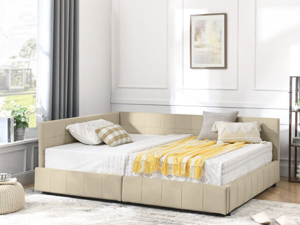 Upholstered Storage Tufted Bed Frame With Backrest And Armrests