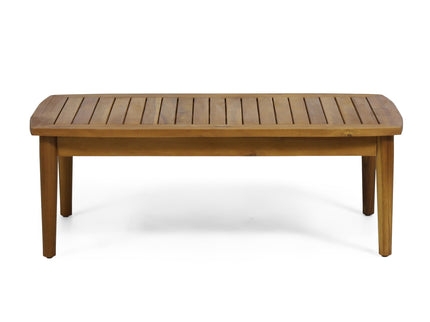 Outdoor Acacia Wood Loveseat Set With Coffee Table