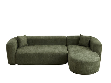 L - Shape Boneless Cloud Couch With 2 Throw Pillows For Living Room