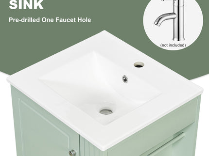 Modern Freestanding Bathroom Vanity With Sink, Soft-Close Drawer, Towel Bar