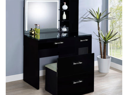 Kerr - 2 Drawer Makeup Vanity Table With Mirror And Stool