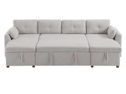 U-Shaped Sectional Sofa Bed With Storage And USB Ports