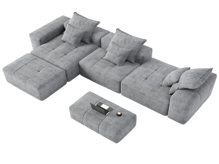 Modern Oversized, Modular Sectional Sofa With Pillows