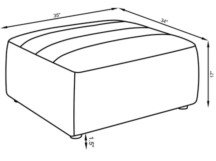 Sunny - Square Upholstered Ottoman - Ivory