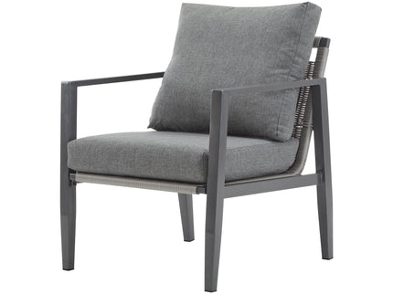 Modern Lounge Chair With Rope Accents And Cushions