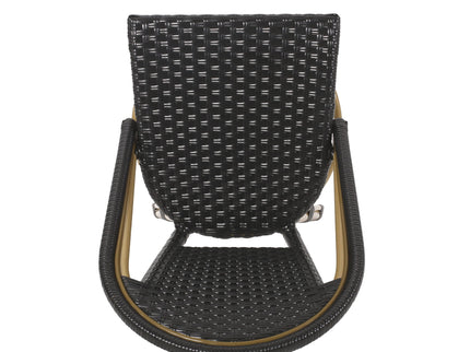 Outdoor Rattan And Aluminum French Barstools (Set of 2)