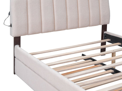 Upholstered Platform Bed With Trundle