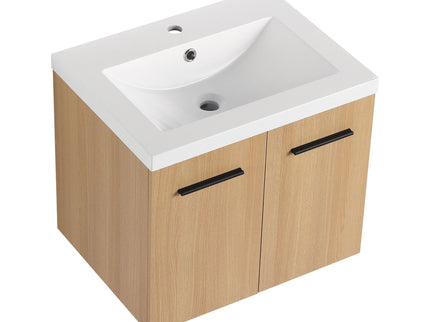 Floating Bathroom Vanity With Sink, Wall Mounted Double Door Storage