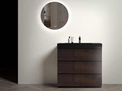 Alice - Bathroom Vanity With Large Storage Freestanding Bathroom Vanity, Sink For Modern Bathroom, One-Piece Sink Basin Without Drain And Faucet