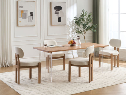 Dining Chairs With Ergonomic Backrest And Adjustable Feet (Set of 2)
